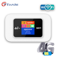 TIANJIE 4G karta SIM Router wi-fi mobilny WIFI LTE 100Mbps podróży Partner kieszeń bezprzewodowa Hotspot WiFi szerokopasmowy Modem 4G/3G Mifi 1